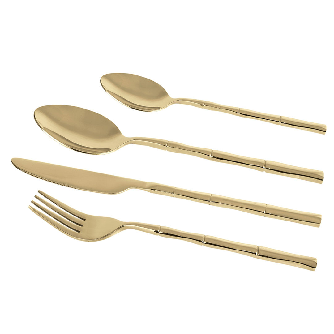 Fotografia para o produto Faqueiro 24 peças em aço inox cor champagne