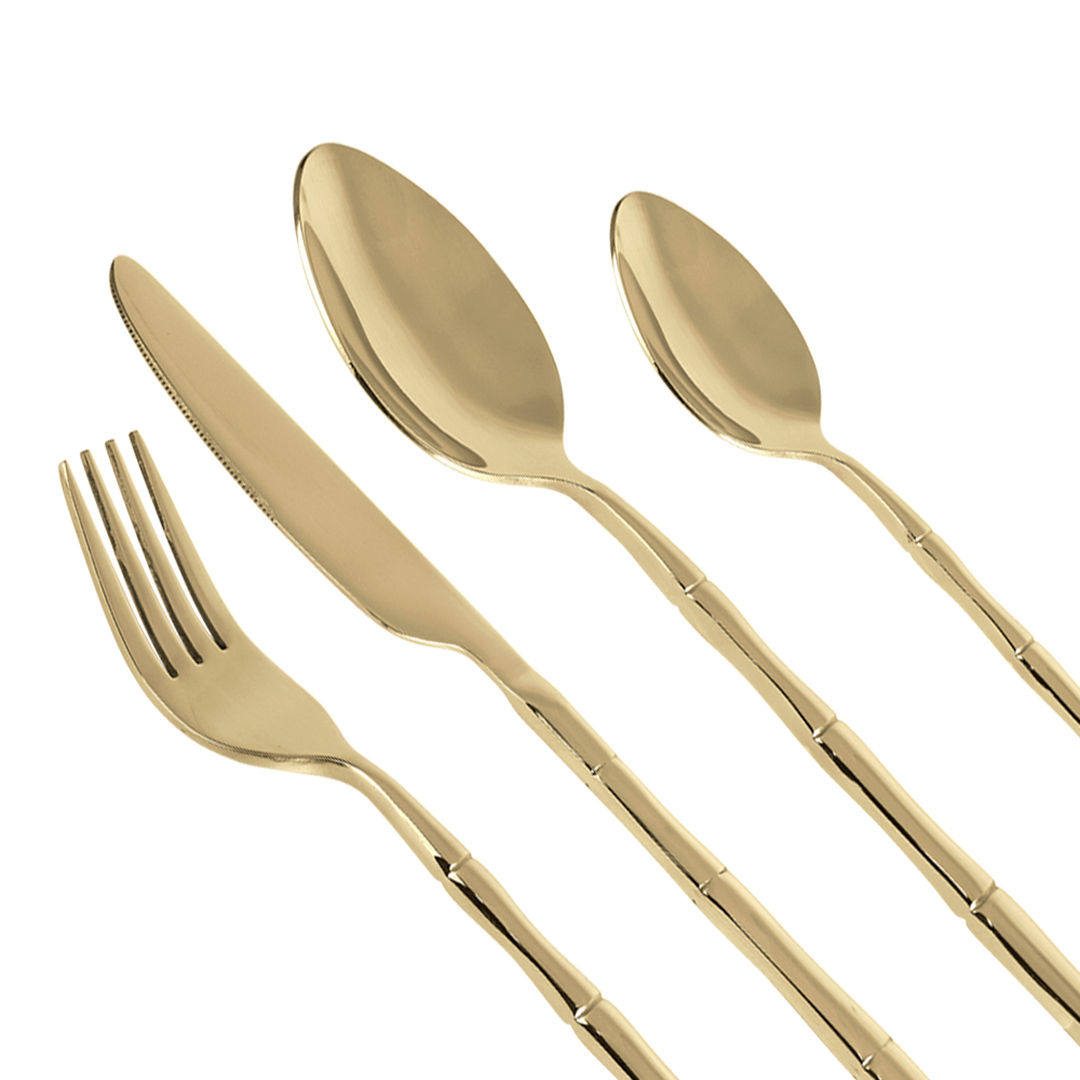 Fotografia para o produto Faqueiro 24 peças em aço inox cor champagne