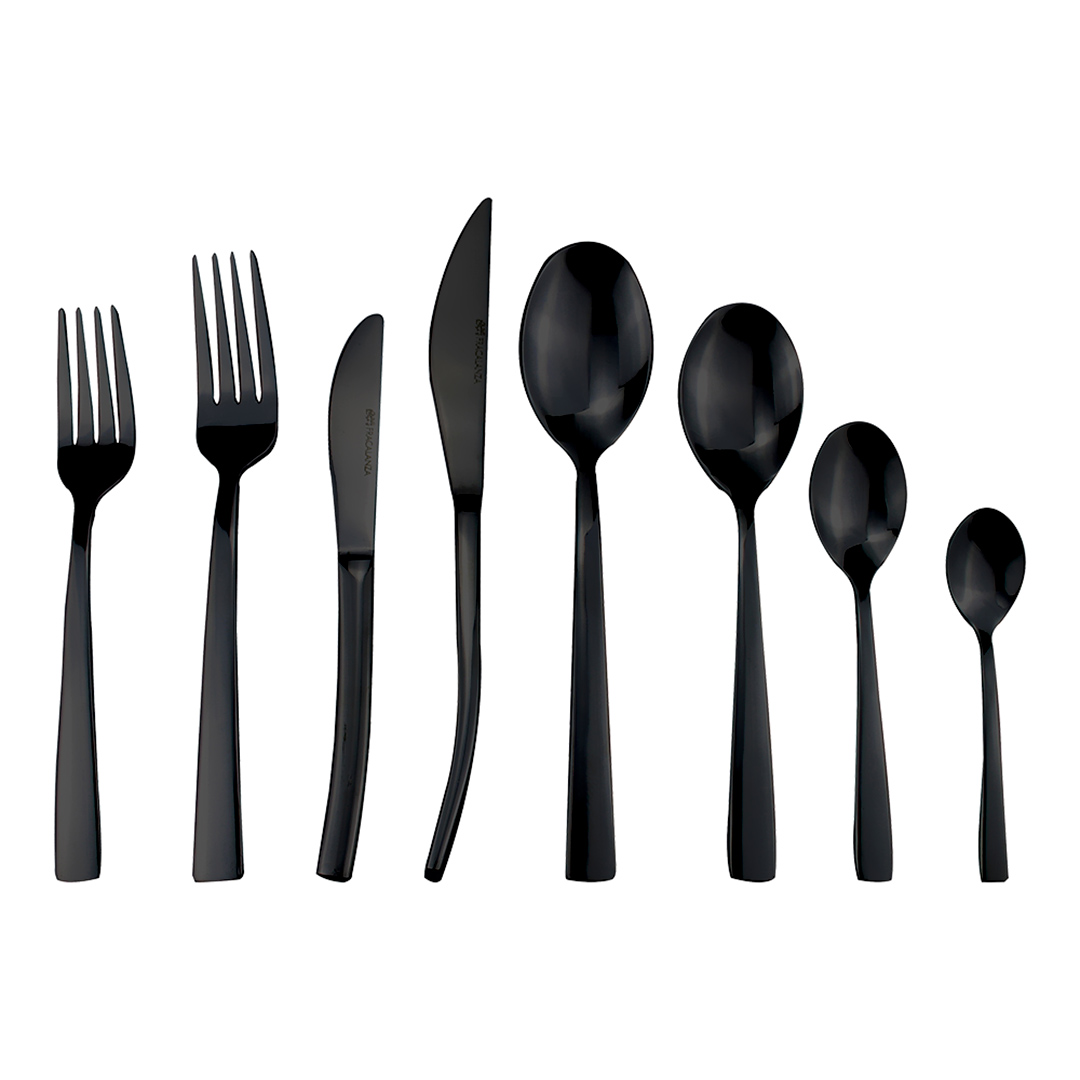 Imagem ilustrativa para Faqueiro em aço inox 48 peças cor preta