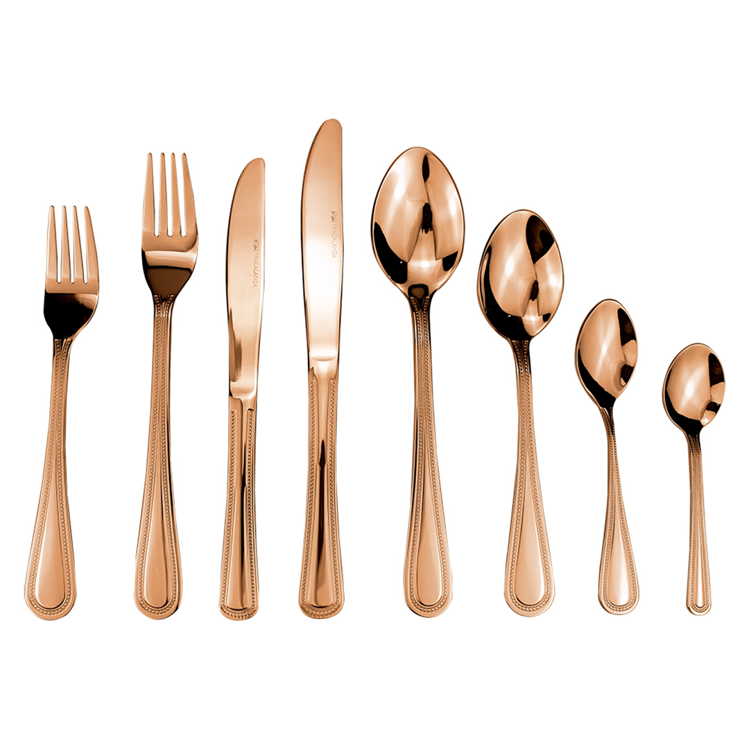 Imagem ilustrativa para Faqueiro em aço inox 48 peças cor cobre