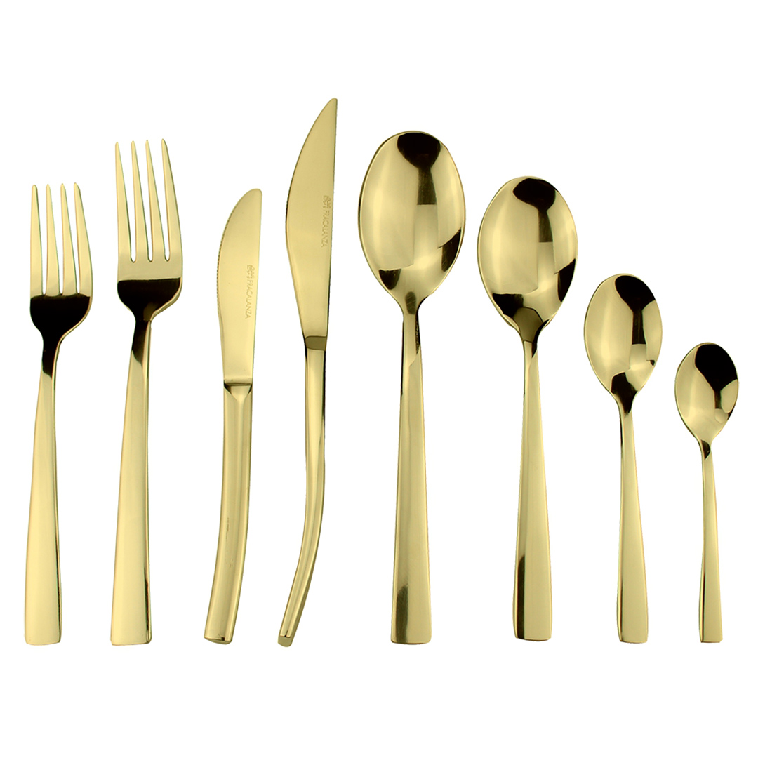 Fotografia para o produto Faqueiro 48 peças em aço inox cor champagne