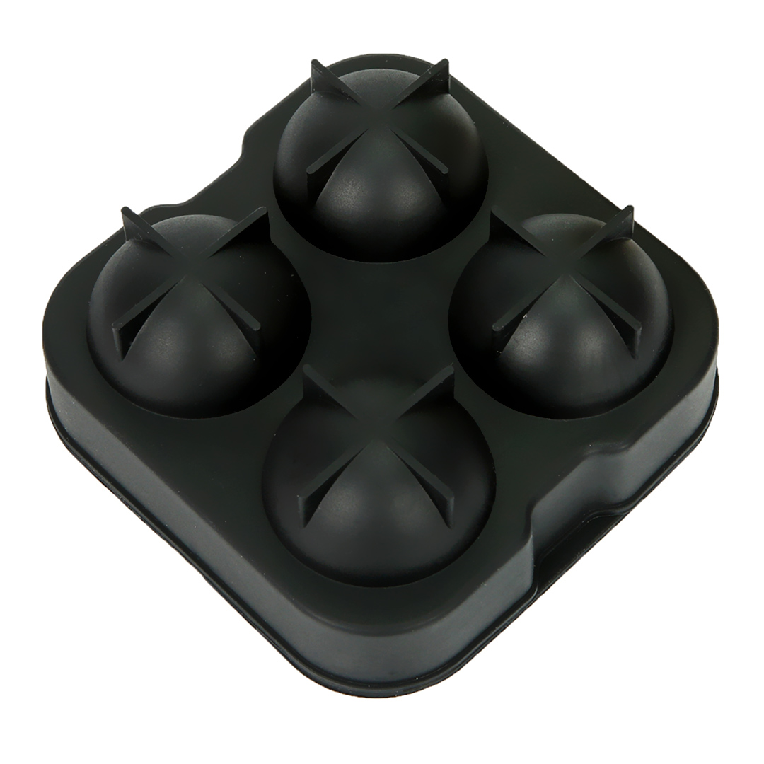 Imagem ilustrativa para Forma para 4 gelos esfera em silicone L12xP12xA5cm cor preta