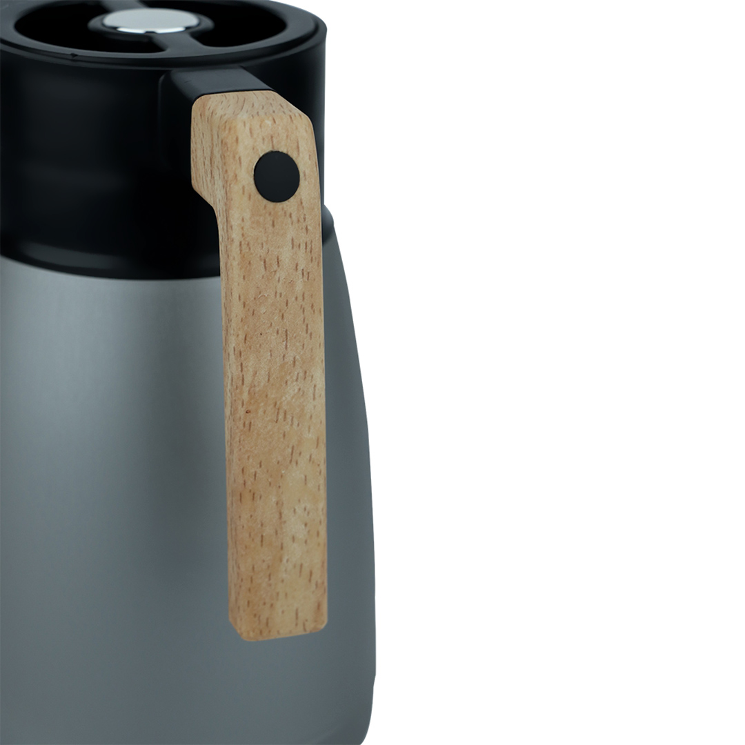 Fotografia para o produto Garrafa térmica de plástico 1L L20,5xP14xA23cm cor cinza metálico