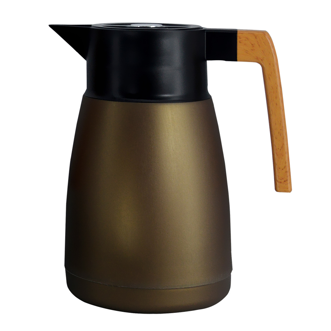 Imagem ilustrativa para Garrafa térmica em plástico 1L L20,5xP14xA23cm cor marrom metálico