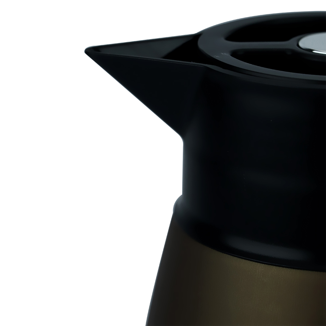 Fotografia para o produto Garrafa térmica de plástico 1L L20,5xP14xA23cm cor marrom metálico