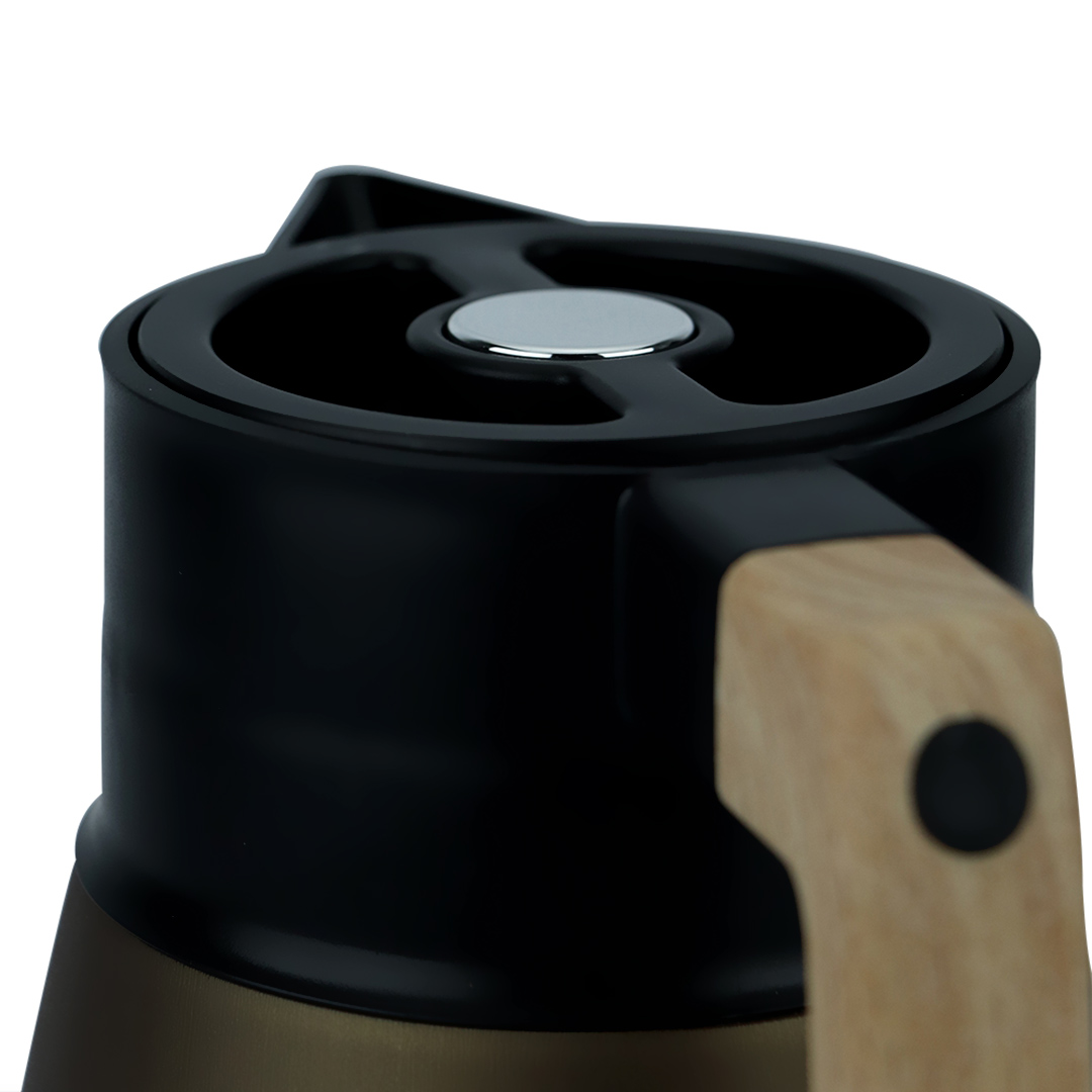 Fotografia para o produto Garrafa térmica de plástico 1L L20,5xP14xA23cm cor marrom metálico