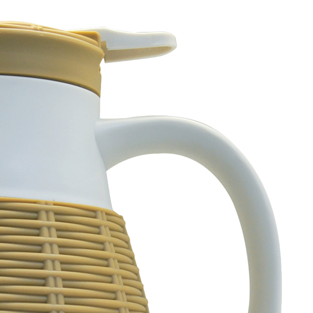 Fotografia para o produto Garrafa térmica revestida com rattan de plástico 1L L18xP14.5xA26.5cm