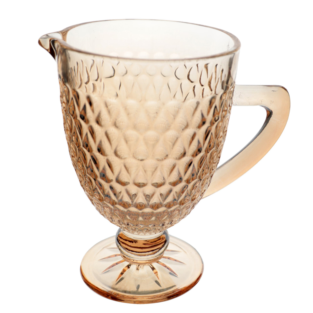 Imagem ilustrativa para Jarra em vidro com pé 1L cor âmbar luster