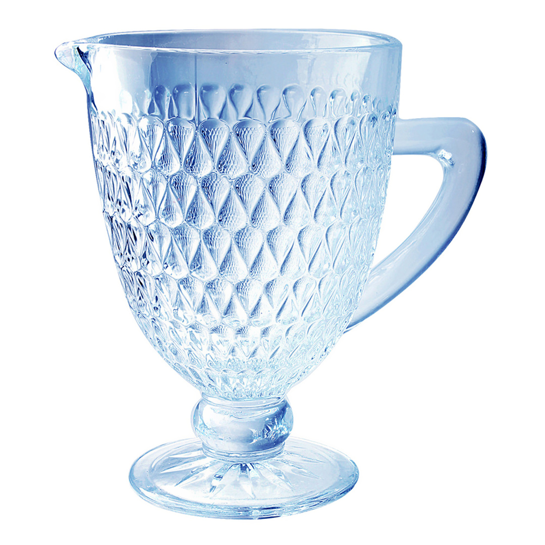 Imagem ilustrativa para Jarra em vidro com pé 1L cor azul luster