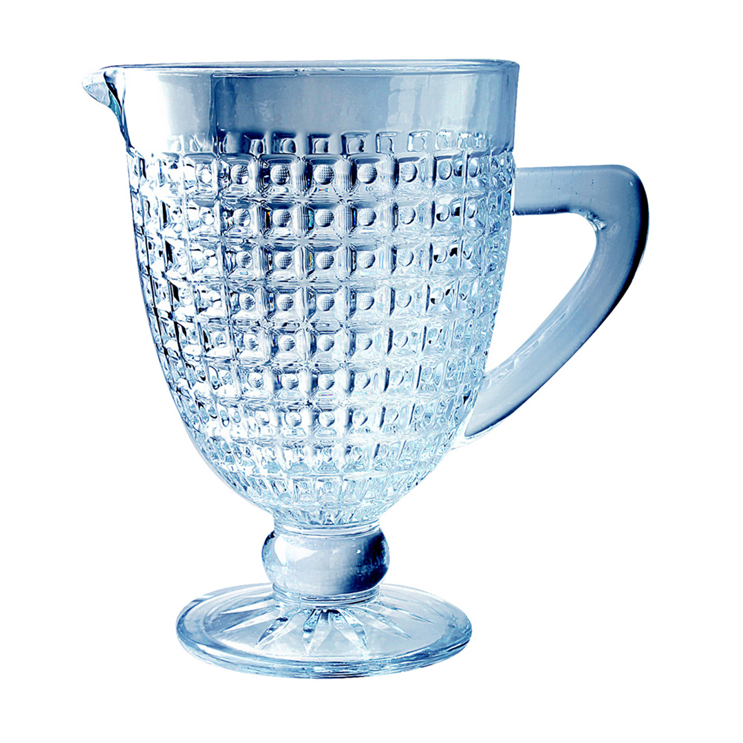 Imagem ilustrativa para Jarra em vidro com pé 1L cor azul luster