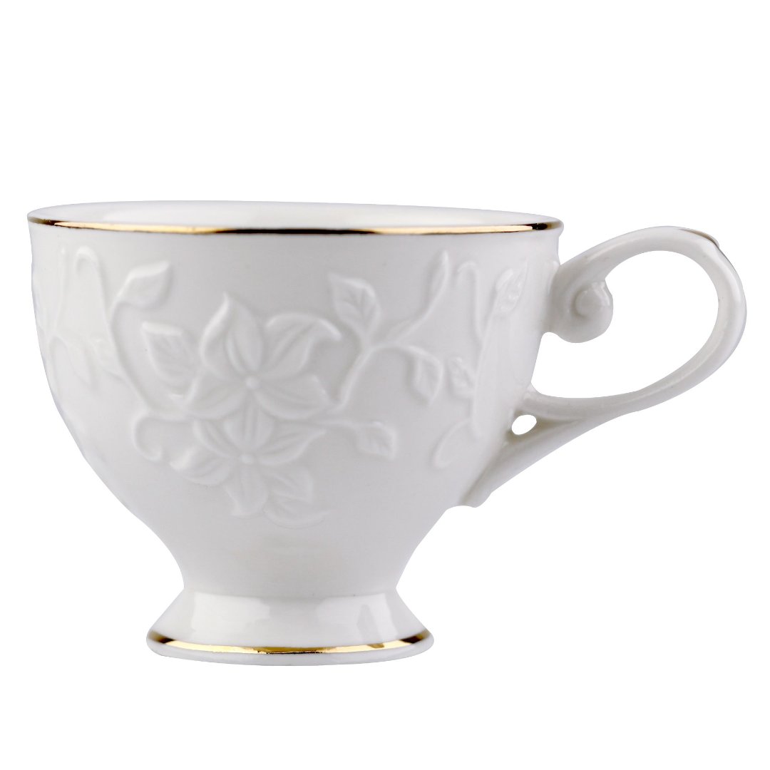 Fotografia para o produto Jogo de 12 peças Scarlet para café em new bone china 90ml cor branca e dourado