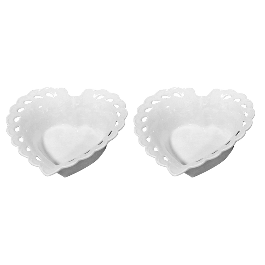 Fotografia para o produto Jogo de 2 bowls coração em porcelana L14,6xP14xA5cm