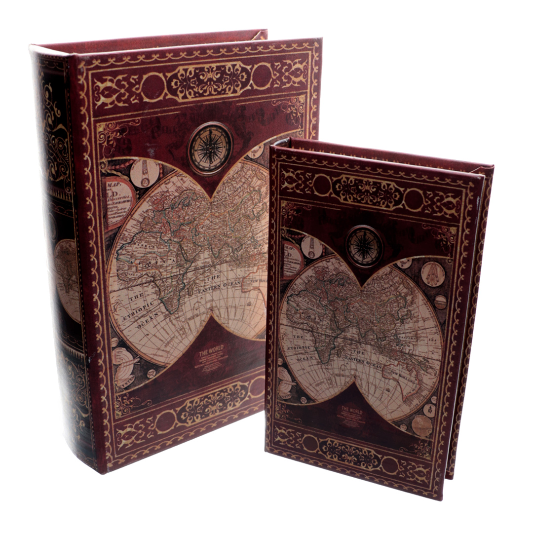 Imagem ilustrativa para Jogo de 2 caixas livro em mdf e courino L18,5xP6xA26,5cm