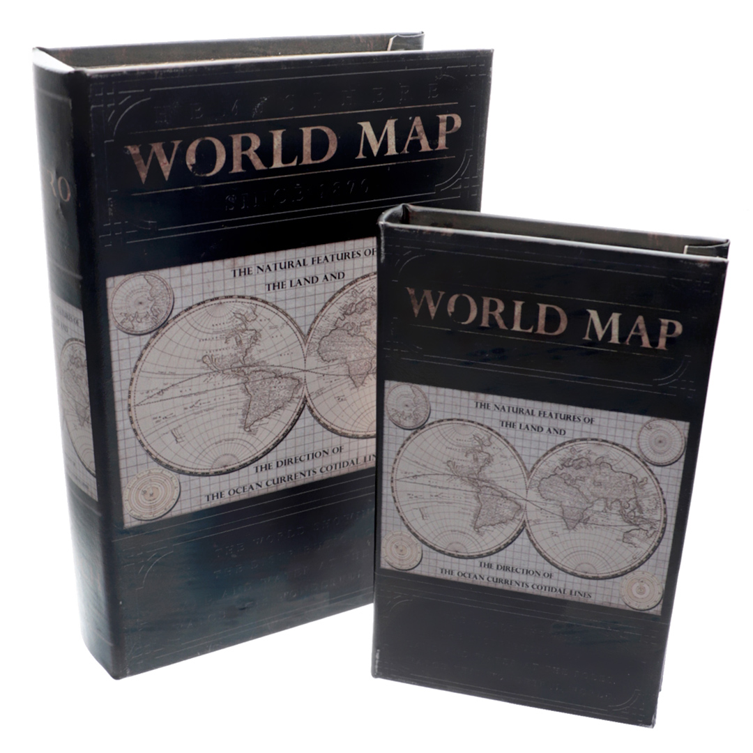 Imagem ilustrativa para Jogo de 2 caixas livro em mdf e courino L18,5xP6xA26,5cm