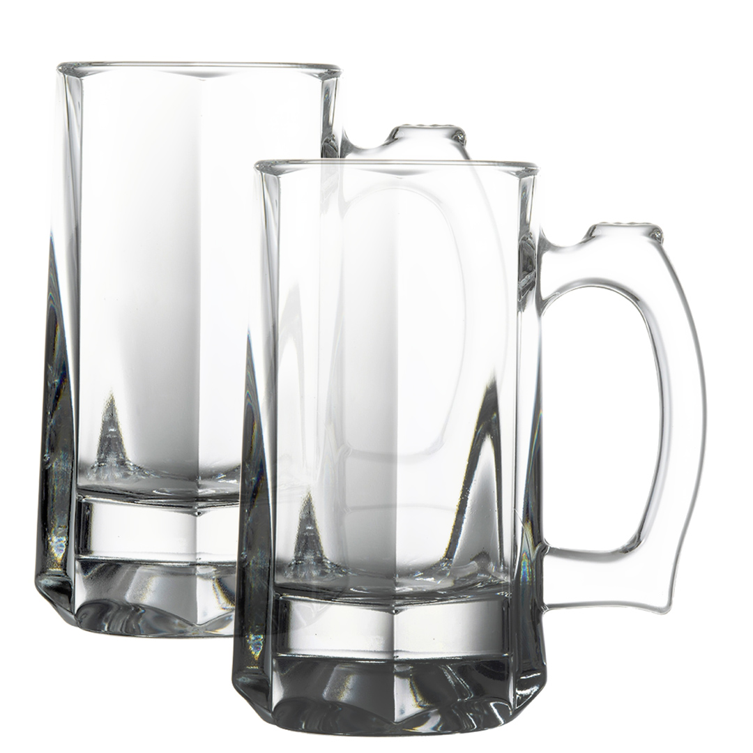 Imagem ilustrativa para Jogo de 2 canecas para cerveja em vidro 300ml A15cm