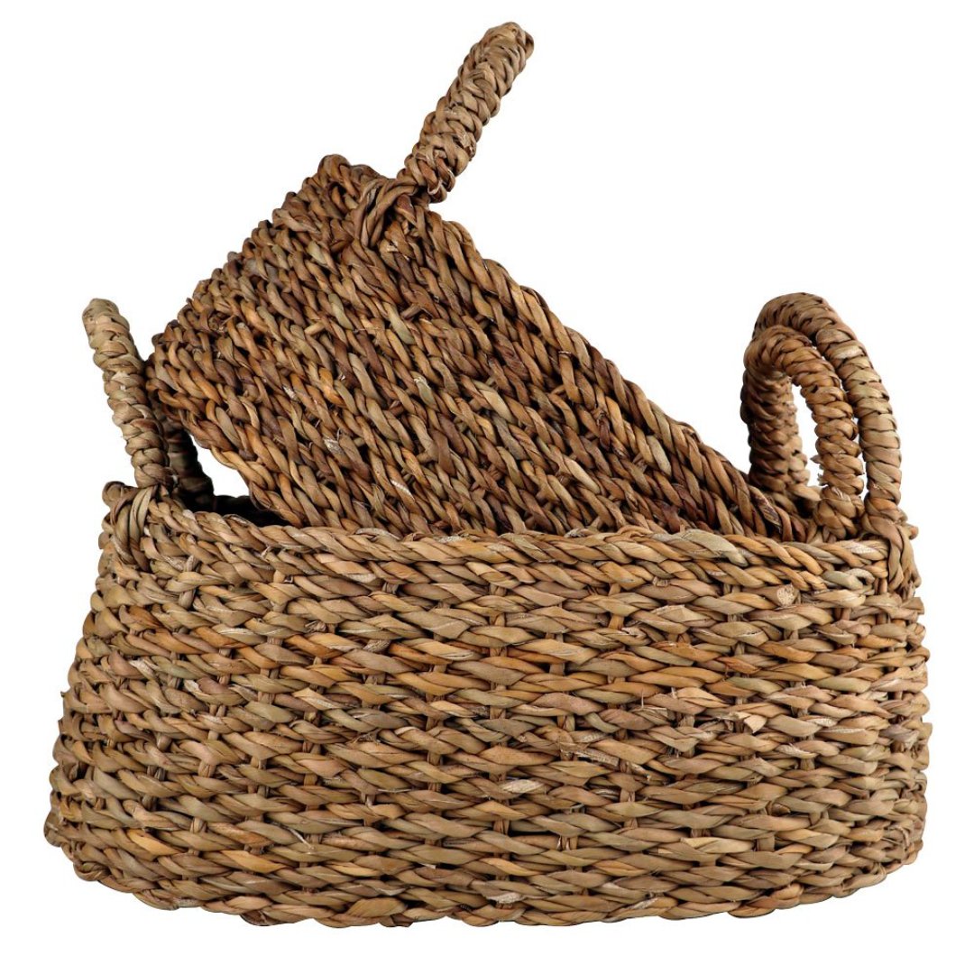 Fotografia para o produto Jogo de 2 cestas ovais Terra em fibra natural com alca L36xP21xA15/L26xP16xA13cm