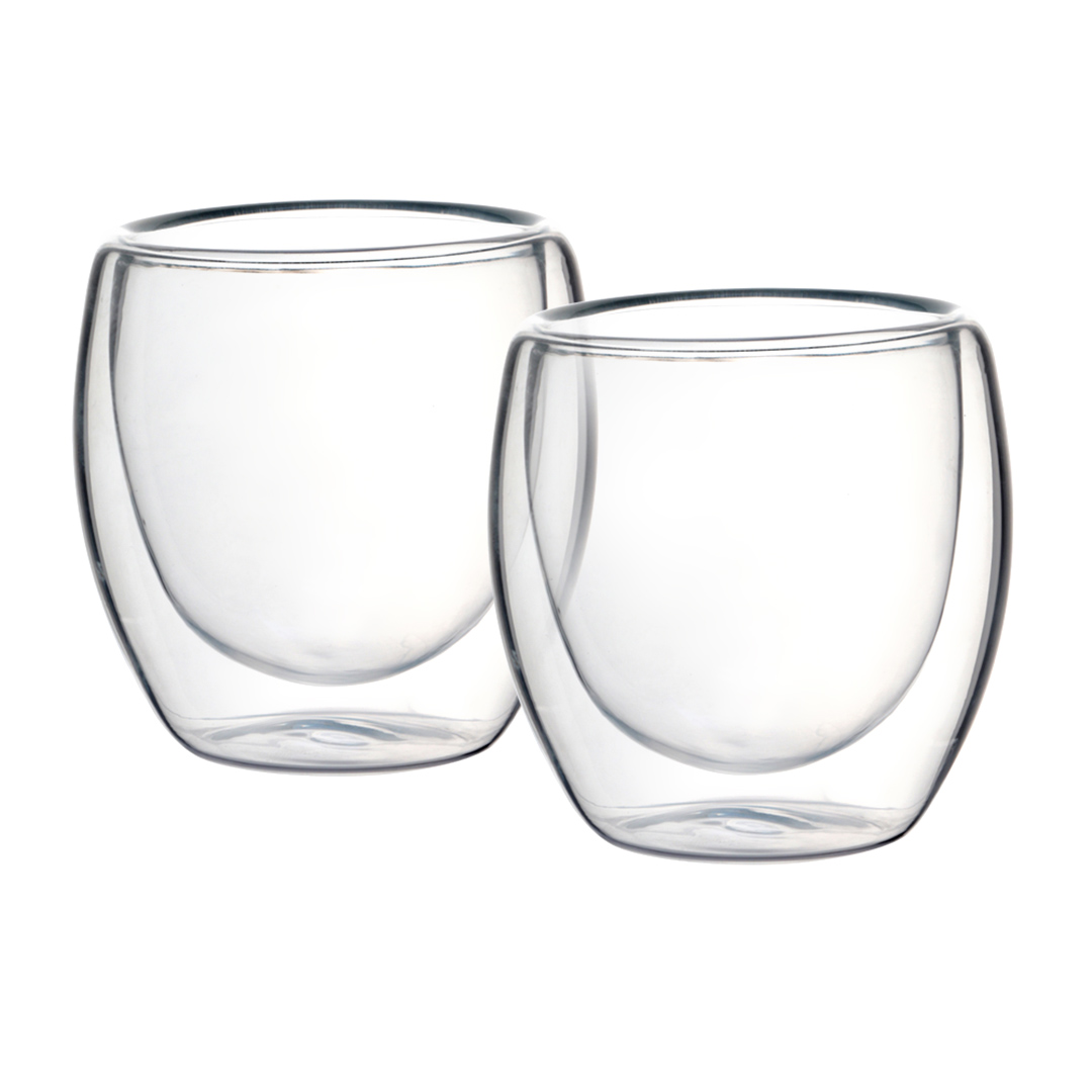 Imagem ilustrativa para Jogo de 2 copos em vidro borossilicato com parede dupla 90ml