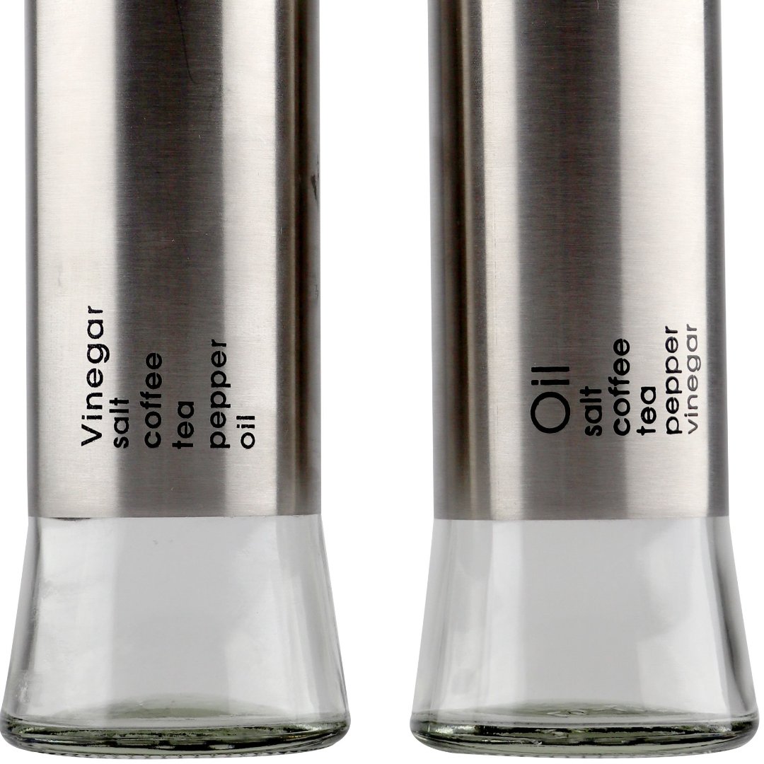 Fotografia para o produto Jogo de 2 galheteiros Cylinder em aco inox 300ml D6,3xA25,3cm