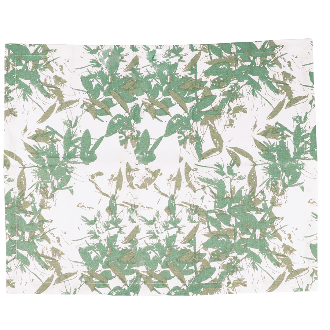 Imagem ilustrativa para Jogo de 2 lugares americanos em tecido estampado L33xP48cm cor verde