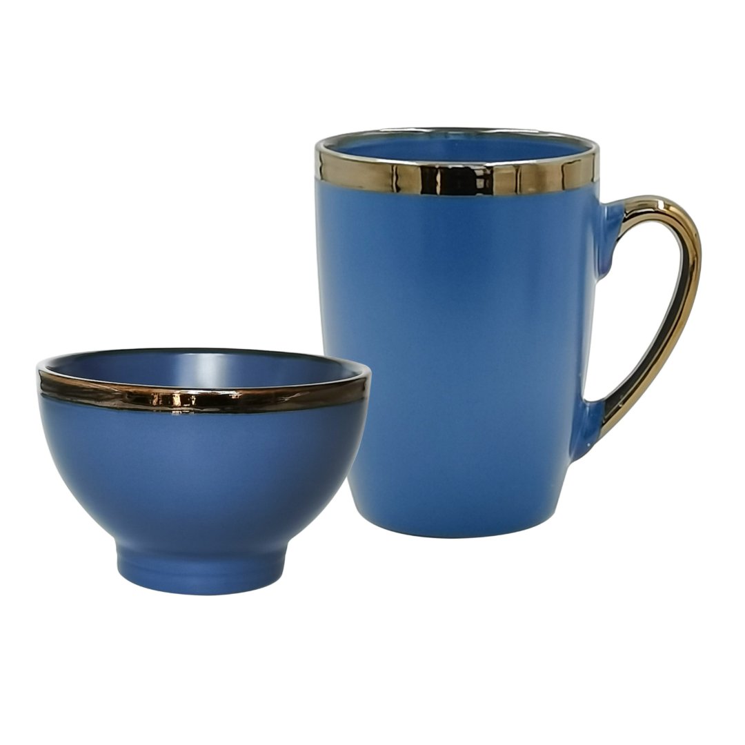 Fotografia para o produto Jogo de 2 peças para cafe da manha Vernissage em porcelana cor azul