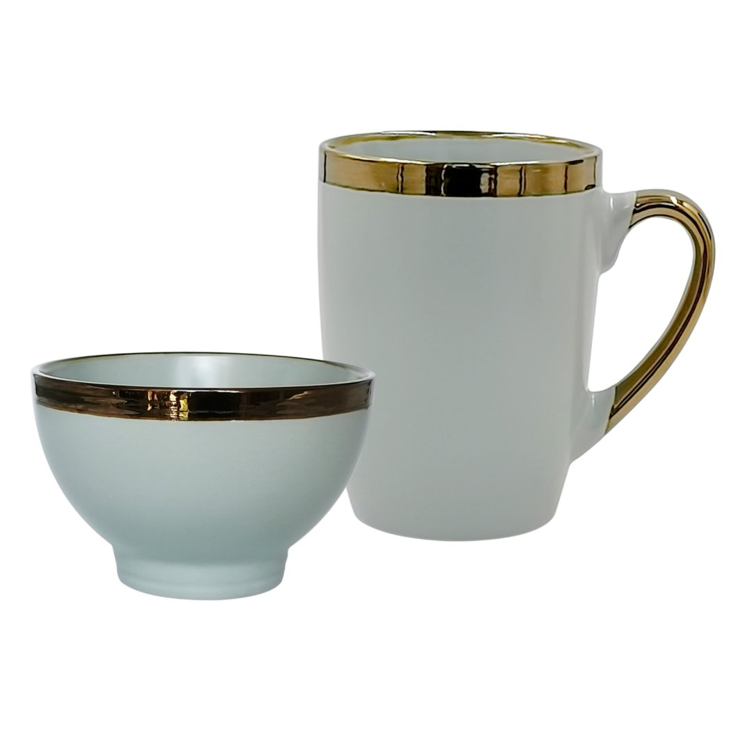 Fotografia para o produto Jogo de 2 peças para cafe da manha Vernissage em porcelana cor cinza