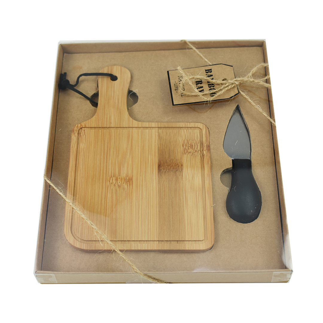 Imagem ilustrativa para Jogo de 2 peças para queijo em bambu L23,5xP19,5xA2,5cm