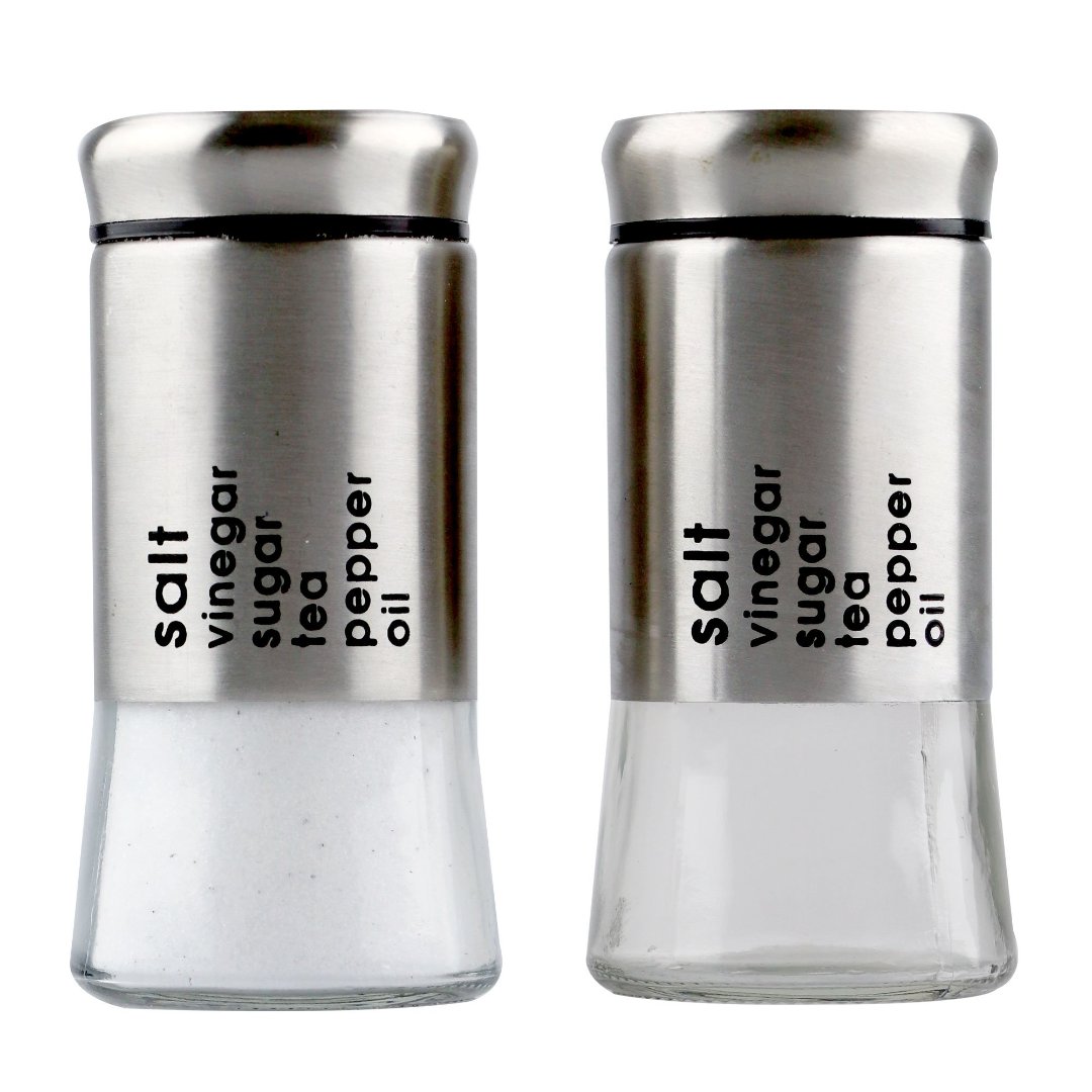 Fotografia para o produto Jogo de 2 porta condimentos Cylinder em aco inox 100ml D5,5xA11cm