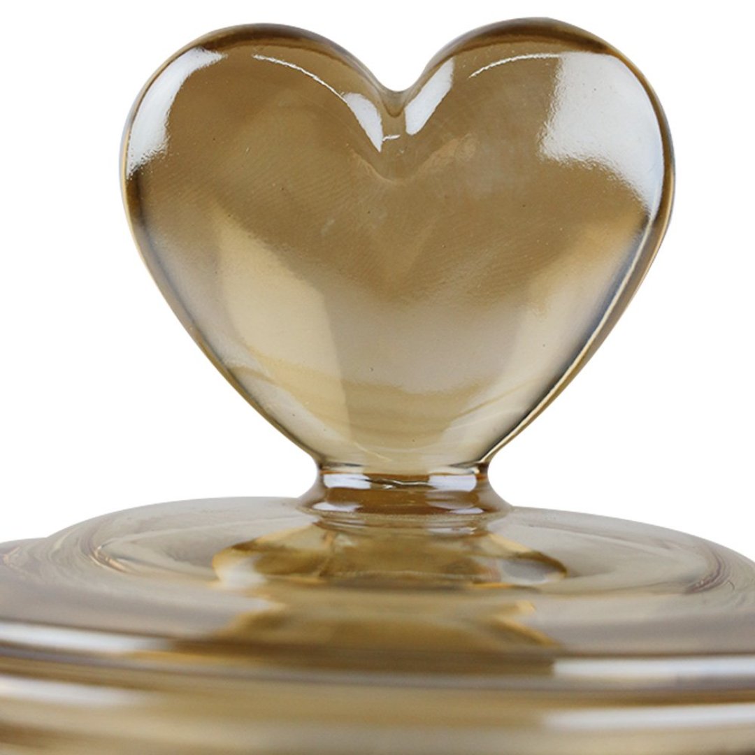 Fotografia para o produto Jogo de 2 porta mantimentos em vidro com tampa 650ml Ø11xA15cm cor âmbar