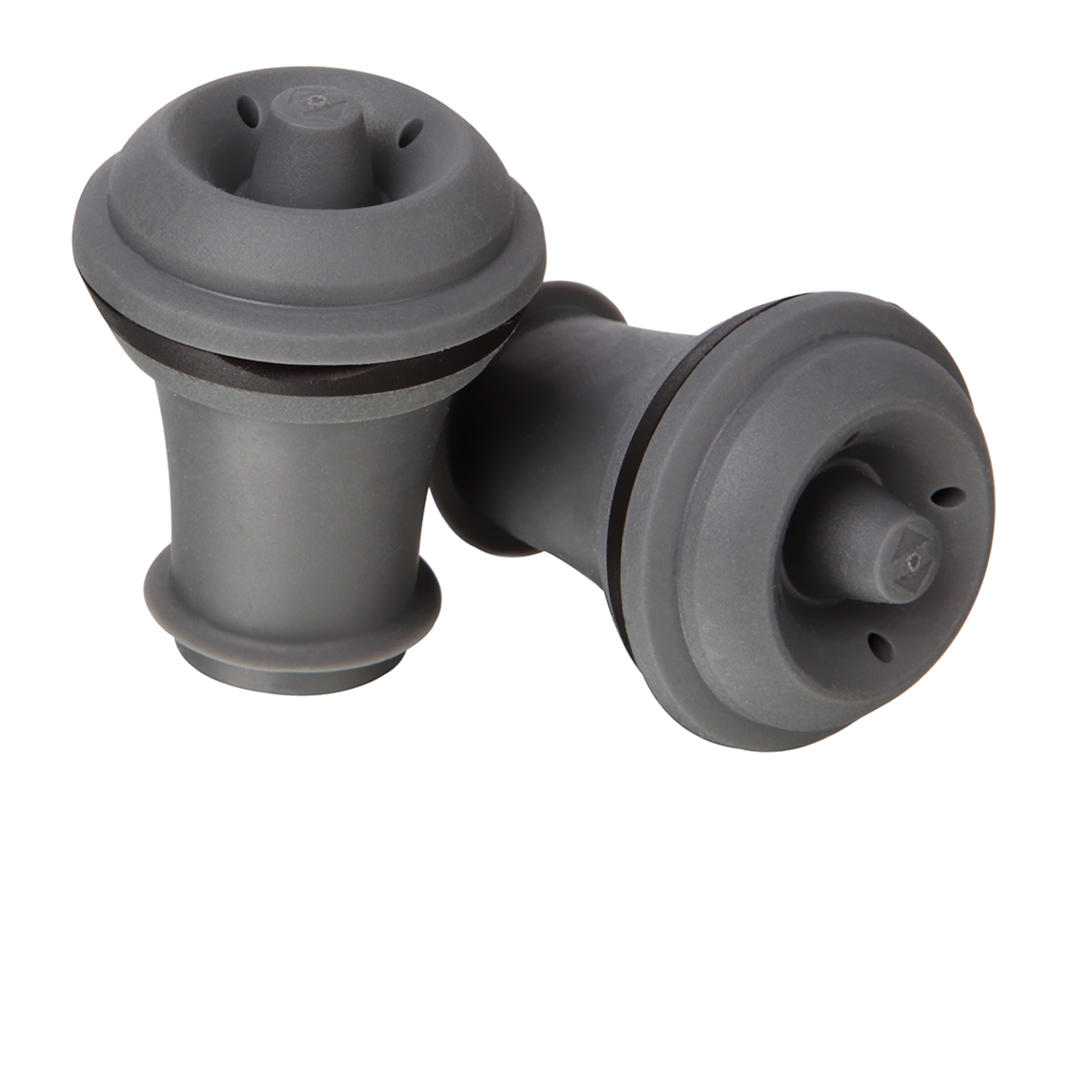 Imagem ilustrativa para Jogo de 2 rolhas em ABS e borracha cor cinza