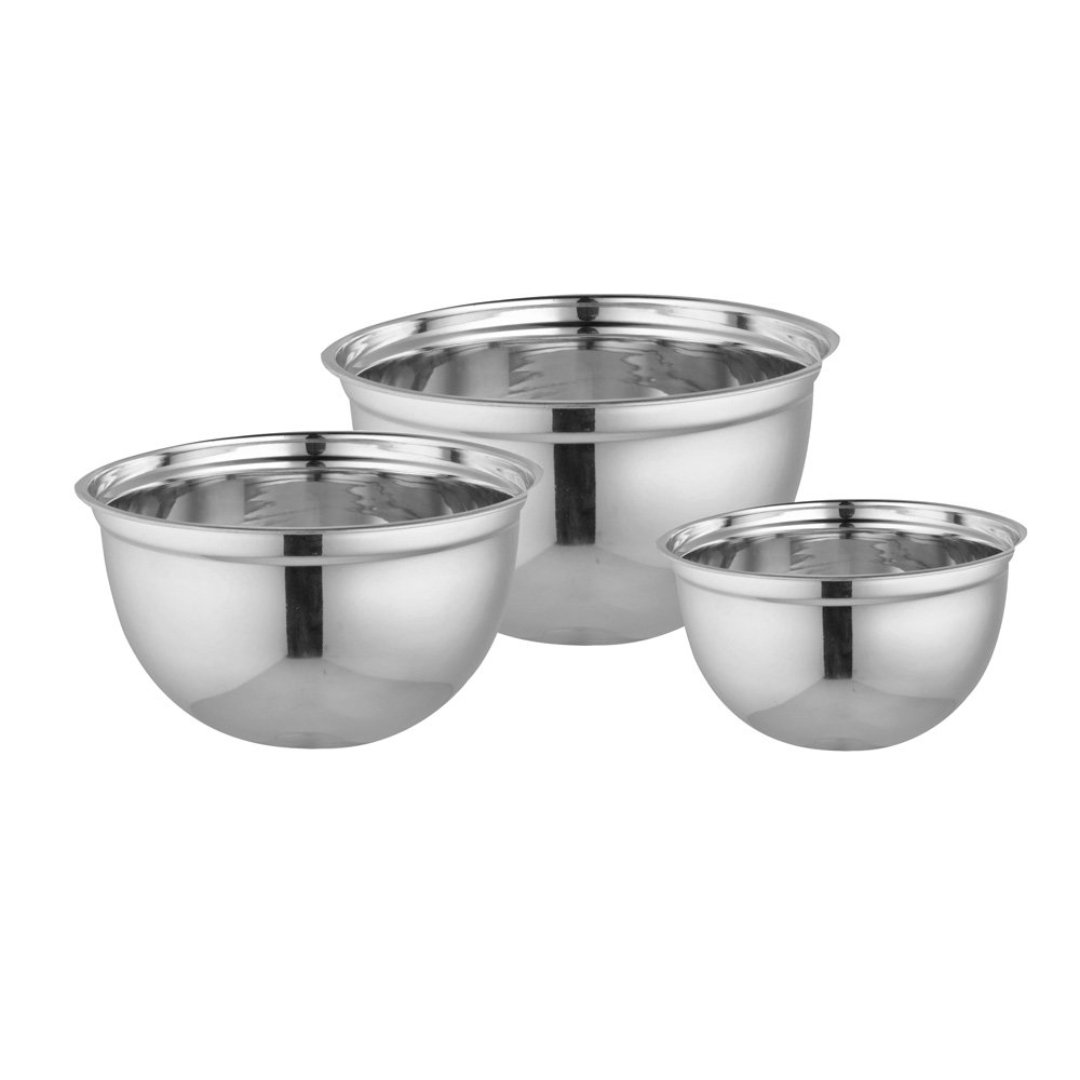 Imagem ilustrativa para Jogo de 3 bowls em aço inox 1,25L /2,25L / 4,3L
