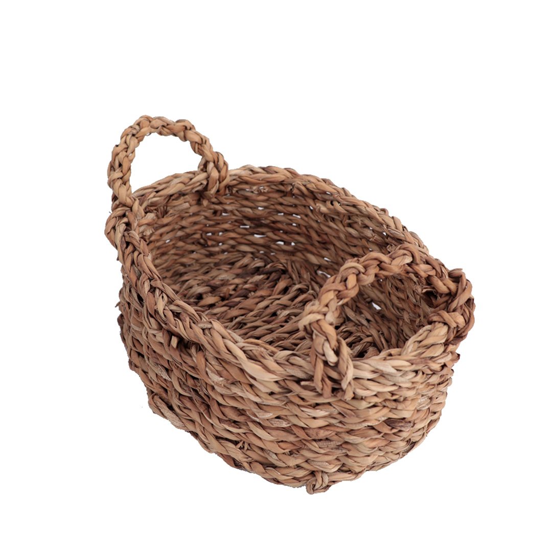 Fotografia para o produto Jogo de 3 cestas ovais com alça em fibra natural L36xP26xA11cmL31xP21xA9cmL24xP17xA7cm