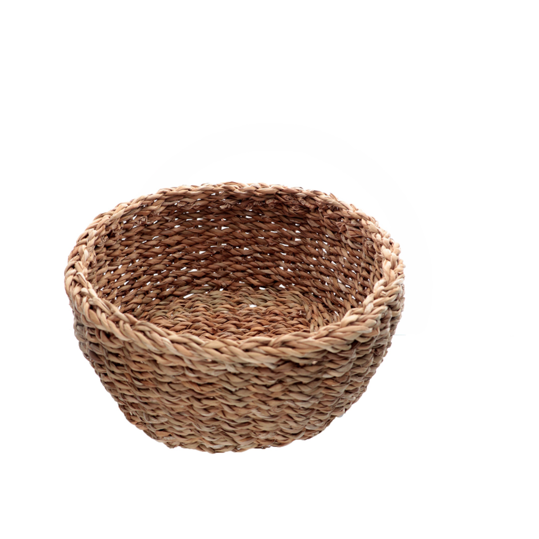 Fotografia para o produto Jogo de 3 cestas redondas em fibra natural D30xA13cmD25xA11cmD20xA9cm