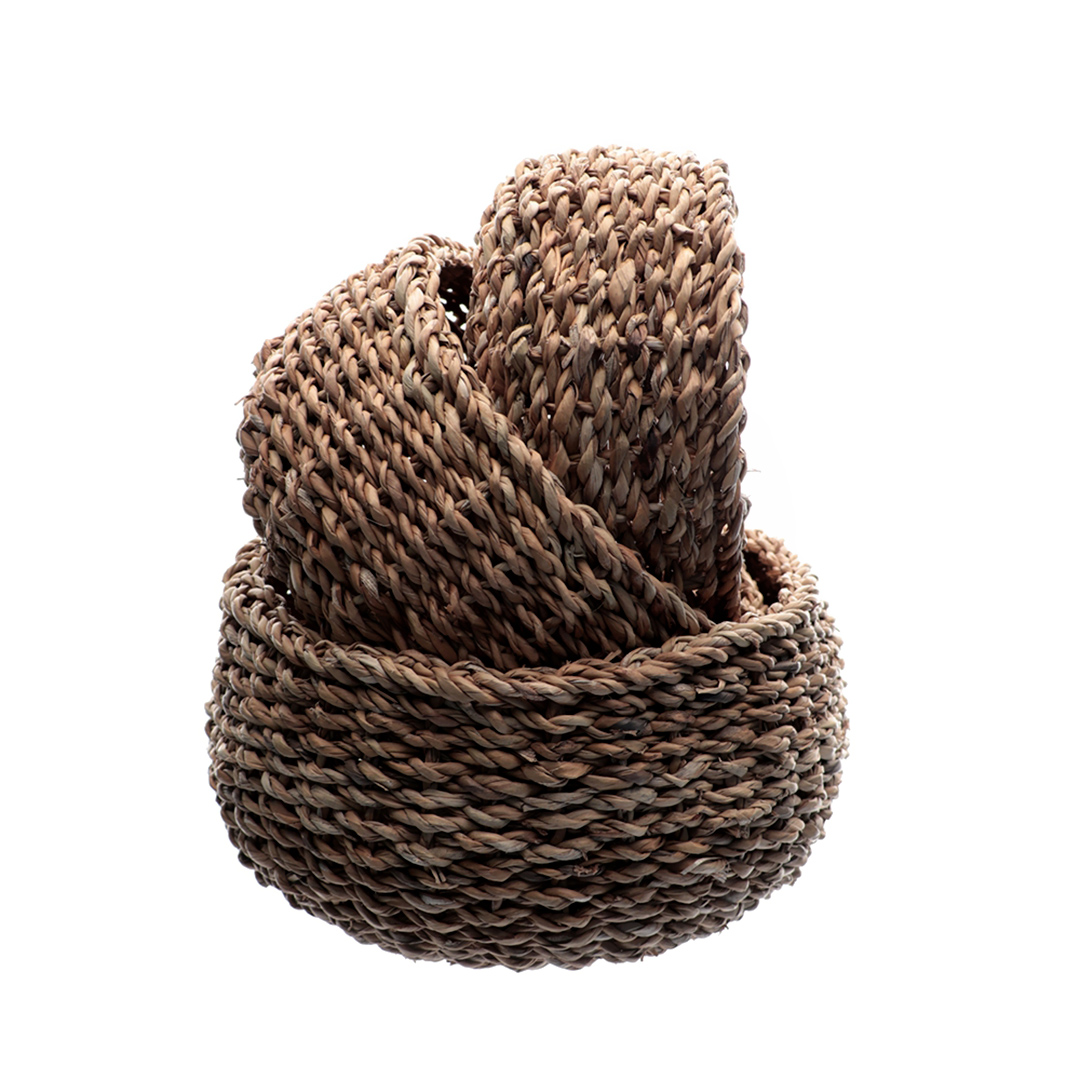 Imagem ilustrativa para Jogo de 3 cestas redondas em fibra natural 27x16/23x13/20x11