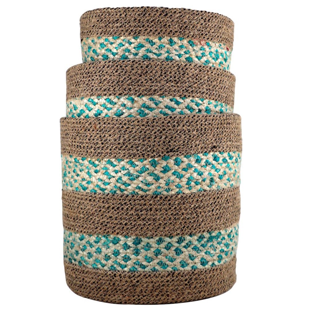 Fotografia para o produto Jogo de 3 cestas redondas Mundi em fibra natural D25xA25/D23xA23/D20xA20cm