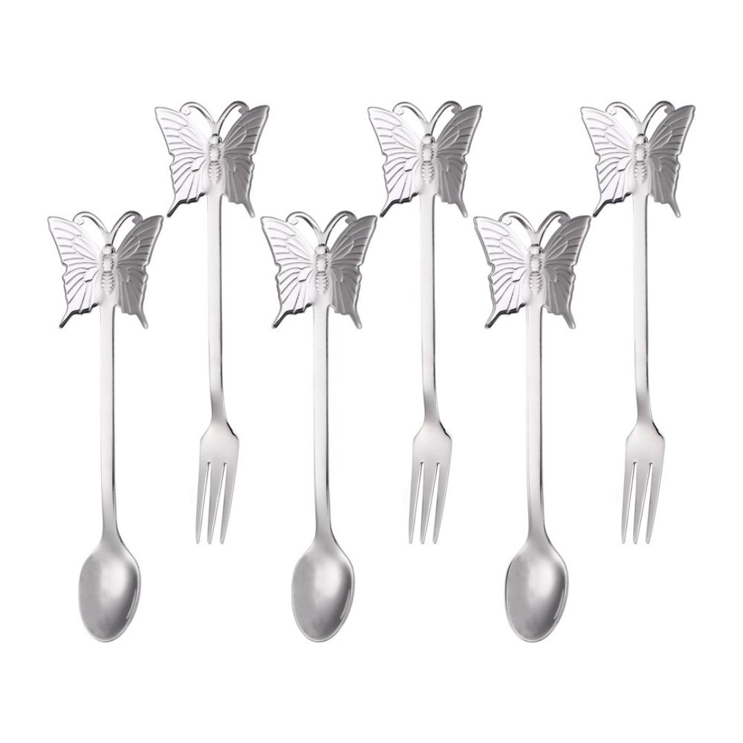 Imagem ilustrativa para Jogo de 3 garfos e 3 colheres em aço inox