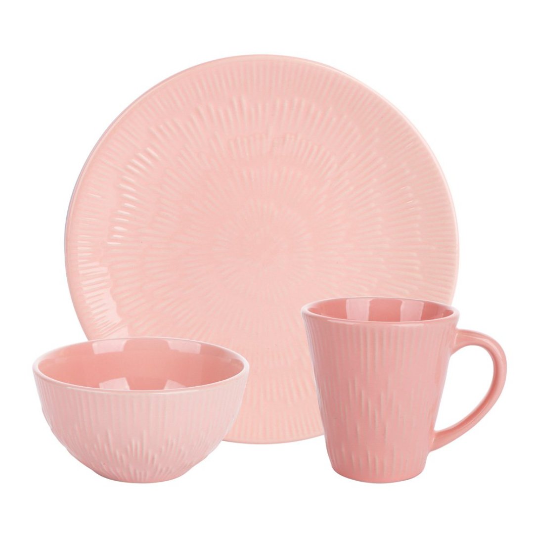 Imagem ilustrativa para Jogo de 3 peças para café da manhã em porcelana cor rosa claro