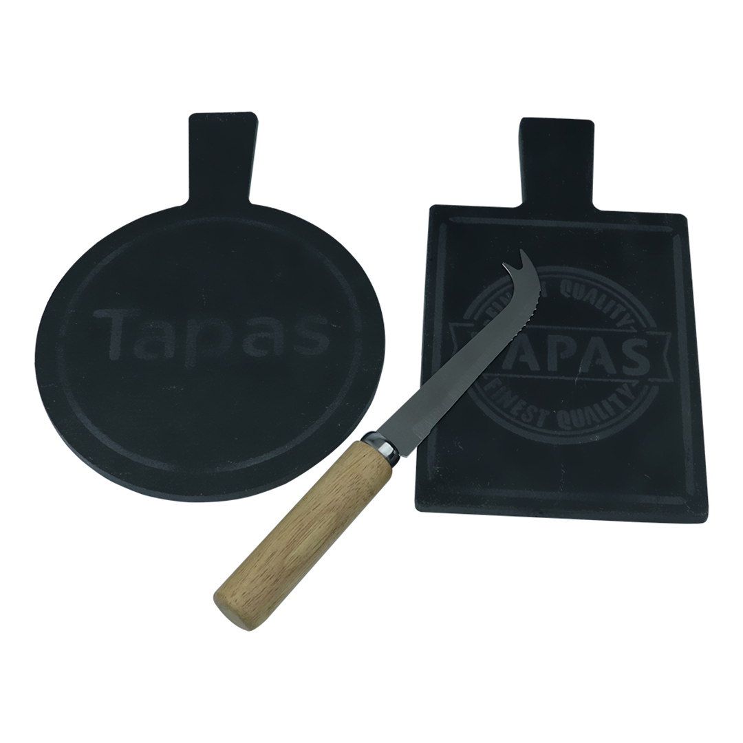 Fotografia para o produto Jogo de 3 peças para queijo em ardósia L28xP19xA2cm