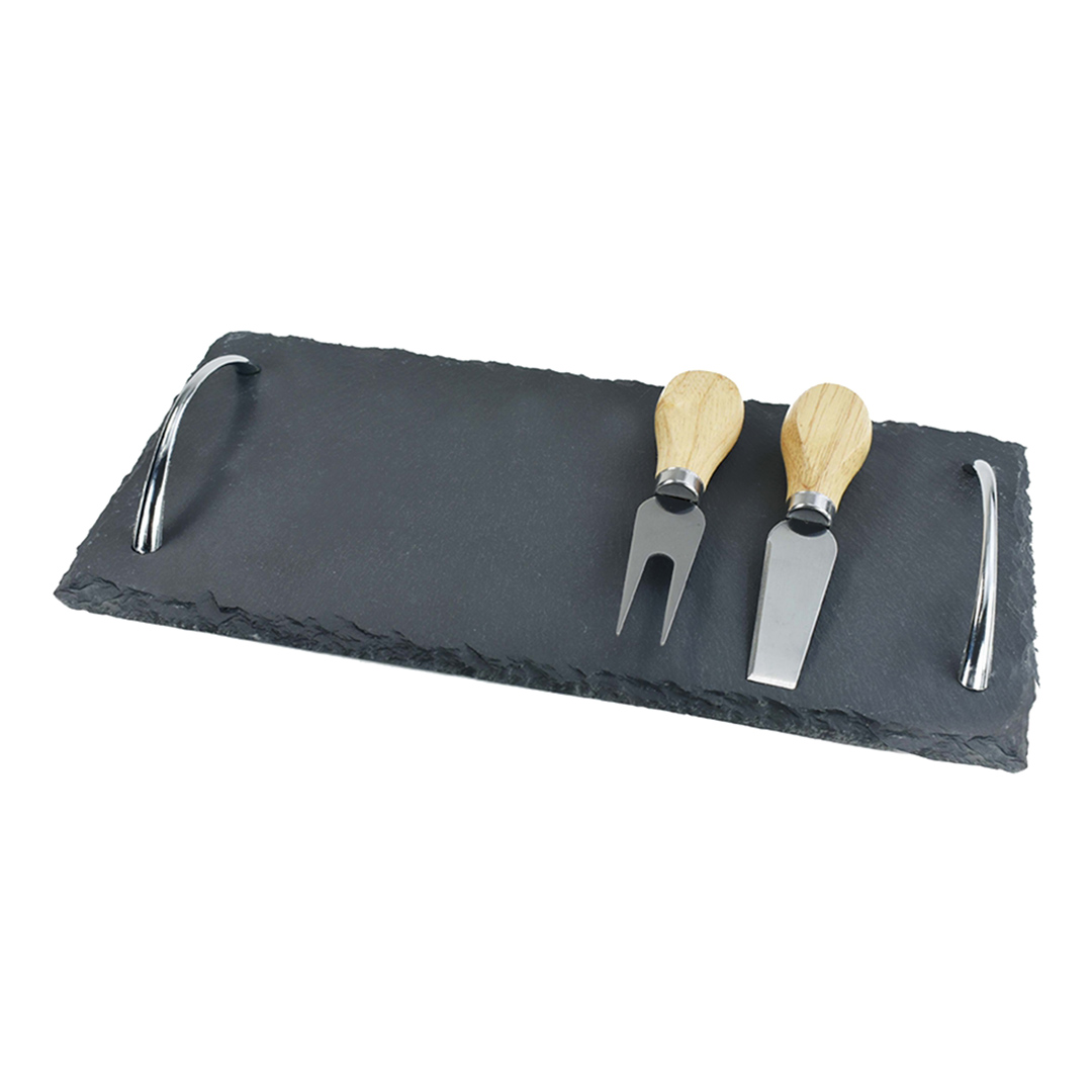 Imagem ilustrativa para Jogo de 3 peças para queijo em ardósia L30xP15xA2cm