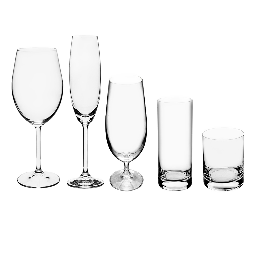 Imagem ilustrativa para Jogo de 30 taças e copos em cristal ecológico 6x(220/320/350/380/580ml)