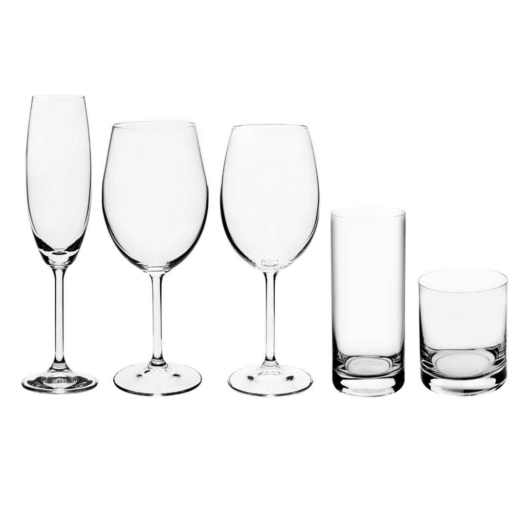 Imagem ilustrativa para Jogo de 30 taças e copos em cristal ecológico 6x(220/320/350/450/580ml)