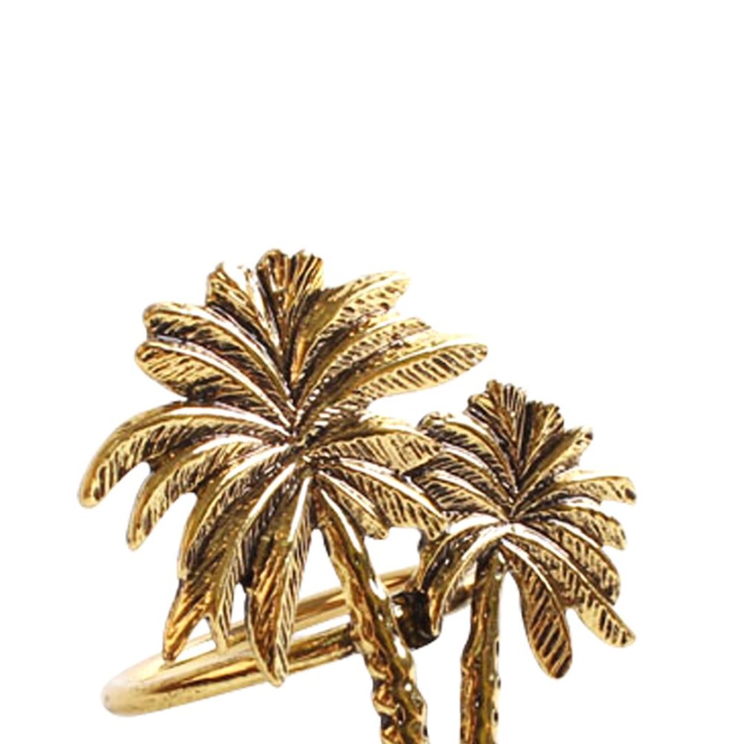 Fotografia para o produto Jogo de 4 anéis Coqueiro para guardanapo em metal Ø4xA4cm cor dourada