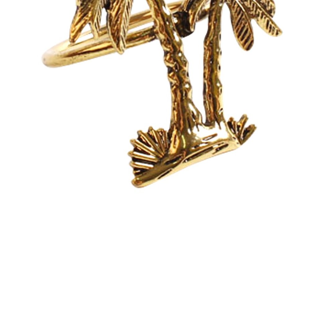 Fotografia para o produto Jogo de 4 anéis Coqueiro para guardanapo em metal Ø4xA4cm cor dourada