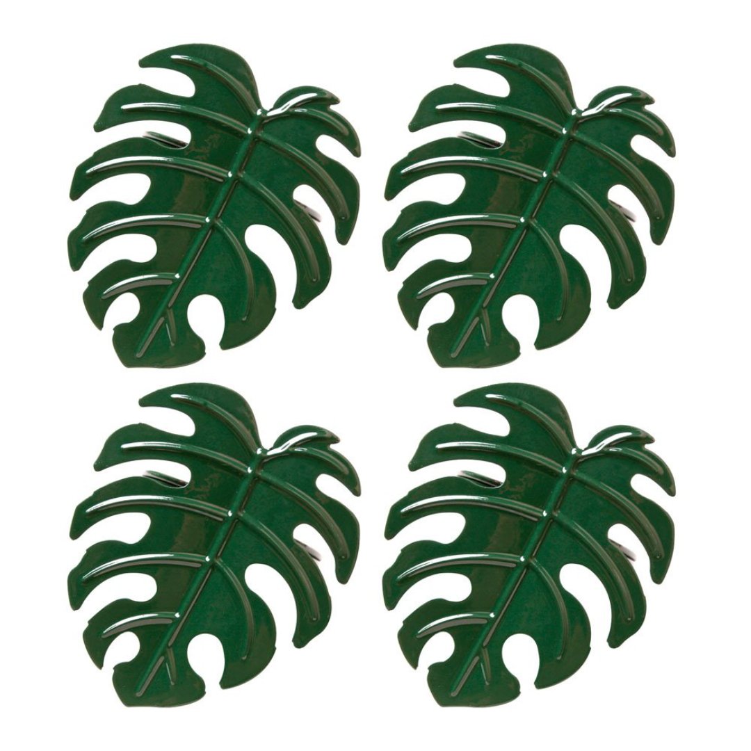 Imagem ilustrativa para Jogo de 4 anéis Costela de Adão para guardanapo em ferro Ø6xA4cm cor verde