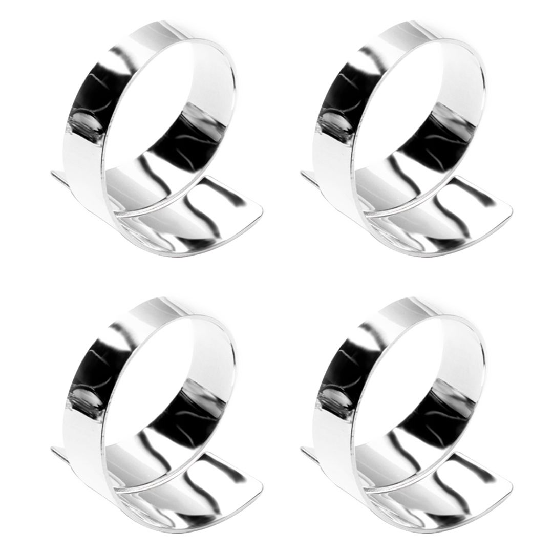 Imagem ilustrativa para Jogo de 4 anéis para guardanapo em ferro Ø4,5xA3,7cm cor prata