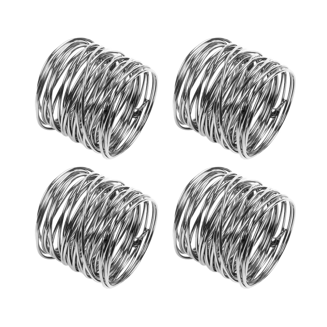 Imagem ilustrativa para Jogo de 4 anéis para guardanapo em ferro Ø4xA3,5cm cor prata