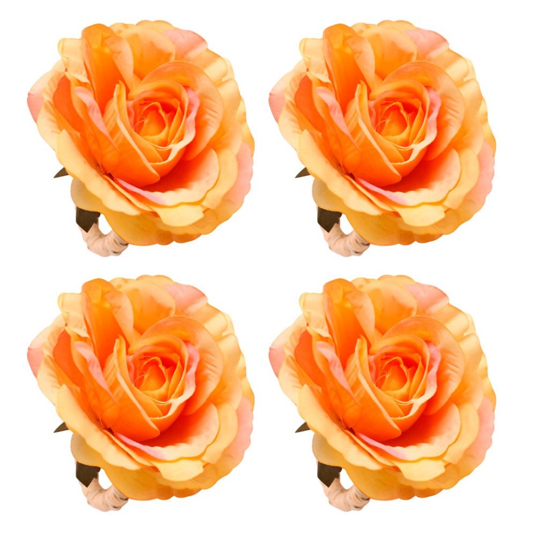 Imagem ilustrativa para Jogo de 4 anéis Rosa para guardanapo em plástico Ø7xA11cm cor amarela