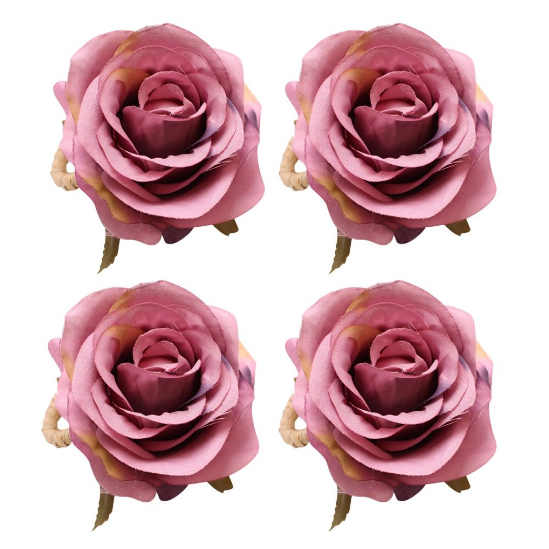 Imagem ilustrativa para Jogo de 4 anéis Rosa para guardanapo em plástico Ø7xA11cm cor rosa