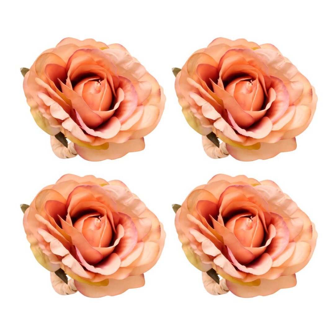 Imagem ilustrativa para Jogo de 4 anéis Rosa para guardanapo em plástico Ø7xA11cm cor laranja