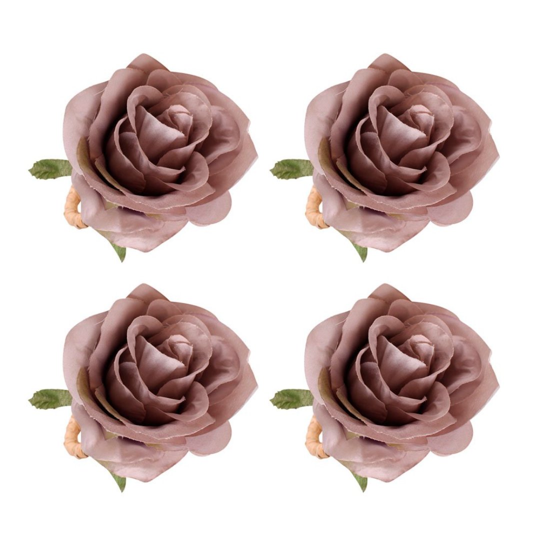 Imagem ilustrativa para Jogo de 4 anéis Rosa para guardanapo em plástico Ø7xA11cm cor cinza