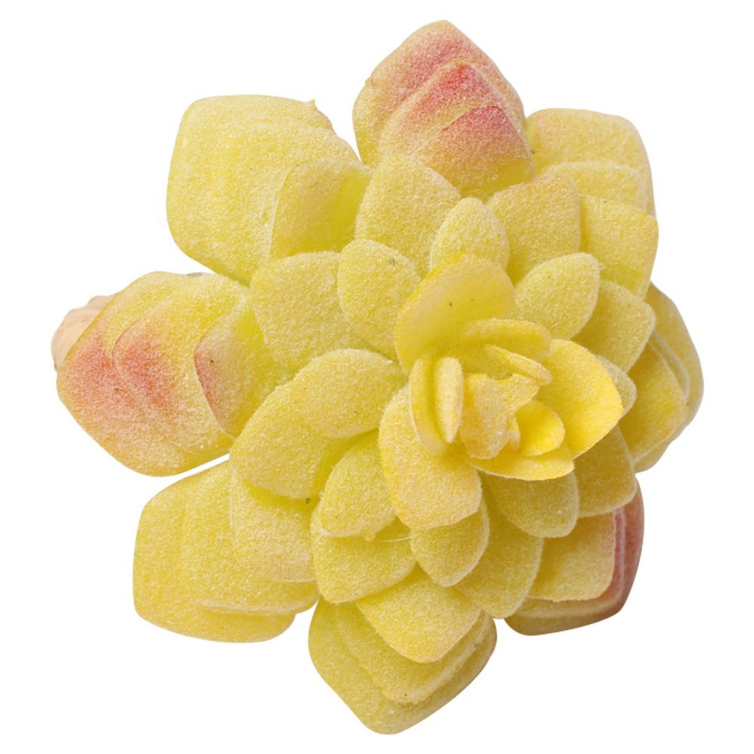 Fotografia para o produto Jogo de 4 anéis Suculenta para guardanapo em plástico Ø7xA8cm cor amarela